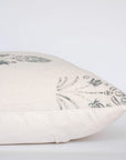 Devi Floral Block Printed Pillow Cover | Teal Green/Blue | Lumbar