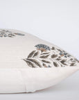 Briar Floral Block Printed Pillow Cover | Blue, Brown, Green