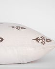 Mia Floral Block Printed Pillow Cover | Brown