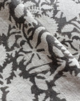 Dara Floral Block Printed Pillow Cover | Dark Grey