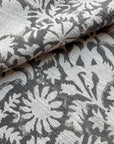 Dara Floral Block Printed Pillow Cover | Grey