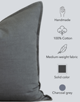 Gávea Solid Color Pillow Cover | Charcoal Gray