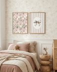 Soft Pink Floral Illustration | Children's Room Wall Art