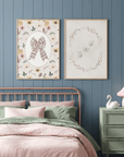 Pink Gingham Bow Wall Art | Girls Bedroom & Nursery Decor