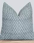 Luna Floral Block Printed Pillow Cover | Blue/Teal Green