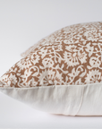 Seville Floral Block Printed Pillow Cover | Terracotta | Lumbar