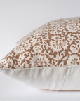 Seville Floral Block Printed Pillow Cover | Terracotta | Lumbar