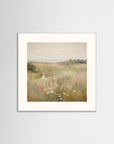 Countryside Wildflower Gathering Fine Art Print White Wood Freja