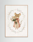 Sweet Mouse Wall Art | Kids Room & Nursery Decor Rose Wood