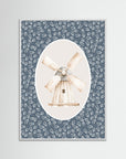 Windmill Art Print | Children's Room & Nursery Wall Art White Wood