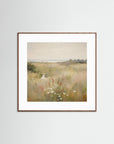 Countryside Wildflower Gathering Fine Art Print Oak Dark White