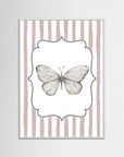 Butterfly Art Print | Children's Room & Nursery Wall Art White Wood