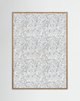 Blue Floral Pattern Wall Art | Classic Botanical Decor Oak Nature