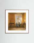 Timeless Childhood Window Scene Artwork 50 x 50 cm 19 x 19″ Oak Dark White