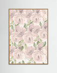 Soft Pink Floral Illustration | Children's Room Wall Art Oak Nature