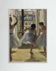 Three Dancers in an Exercise Hall by Edgas Degas White Wood No border