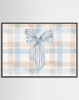 Striped Bow Illustration | Nursery & Girls Room Wall Art Black Wood