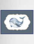 Blue Whale Watercolor Art | Kids Room & Nursery Decor Blue Wood