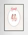 Pink Shoes Art Print | Girls Room & Nursery Wall Art Black Wood