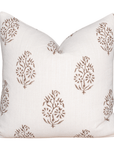 Solana Floral Block Printed Pillow Cover | Brown