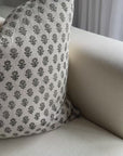 **FLAWED** Mori Block Printed Pillow Cover | Sage Green