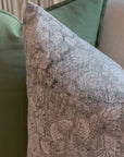 **FLAWED** Camille Floral Block Printed Pillow Cover | Grey