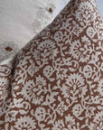 Seville Floral Block Printed Pillow Cover | Terracotta | Lumbar