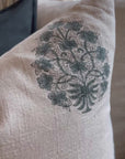 **FLAWED** Capri Floral Block Printed Pillow Cover | Blue