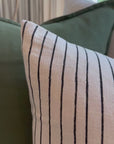 **FLAWED** Córdoba Striped Hand Block Printed Pillow Cover | Black