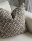 **FLAWED** Rhea Floral Block Printed Pillow Cover | Mustard