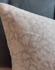 **FLAWED** Dahlia Floral Block Printed Pillow Cover | Greige