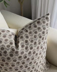 **FLAWED** Vera Floral Block Printed Pillow Cover | Brown