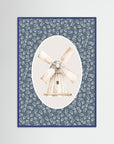 Windmill Art Print | Children's Room & Nursery Wall Art Blue Wood