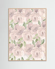 Soft Pink Floral Illustration | Children's Room Wall Art Rose Wood