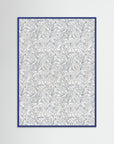 Blue Floral Pattern Wall Art | Classic Botanical Decor Blue Wood