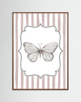 Butterfly Art Print | Children's Room & Nursery Wall Art Oak Dark