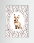 Vintage Style Botanical Bunny Art | Children's Room Decor White Wood