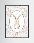 Neutral Bunny Wall Art | Children's Room & Nursery Decor Blue Wood