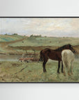Timeless Equestrian Landscape Canvas Black