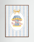 Merry-Go-Round Art Print | Children's Room & Nursery Wall Art Oak Dark