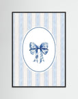 Blue Ribbon Bow Wall Art | Children's Room & Nursery Decor Black Wood