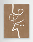 Brown Single Line Artwork by Elena Ristova No Frame