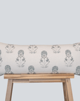 **FLAWED** Devi Floral Block Printed Pillow Cover | Teal Green/Blue | Lumbar