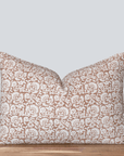 **FLAWED** Seville Floral Block Printed Pillow Cover | Terracotta | Lumbar 14'' x 20''