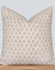 Marie Block Printed Pillow Cover | Brown + Peach/Salmon