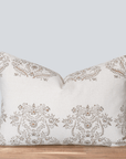 **FLAWED** Pilar Floral Block Printed Pillow Cover | Olive, Light Brown, Tan | Lumbar