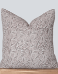 **FLAWED** Irene Floral Block Printed Pillow Cover | Burgundy, Muted Sage Green + Greige