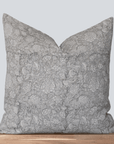 Camille Floral Block Printed Pillow Cover | Grey
