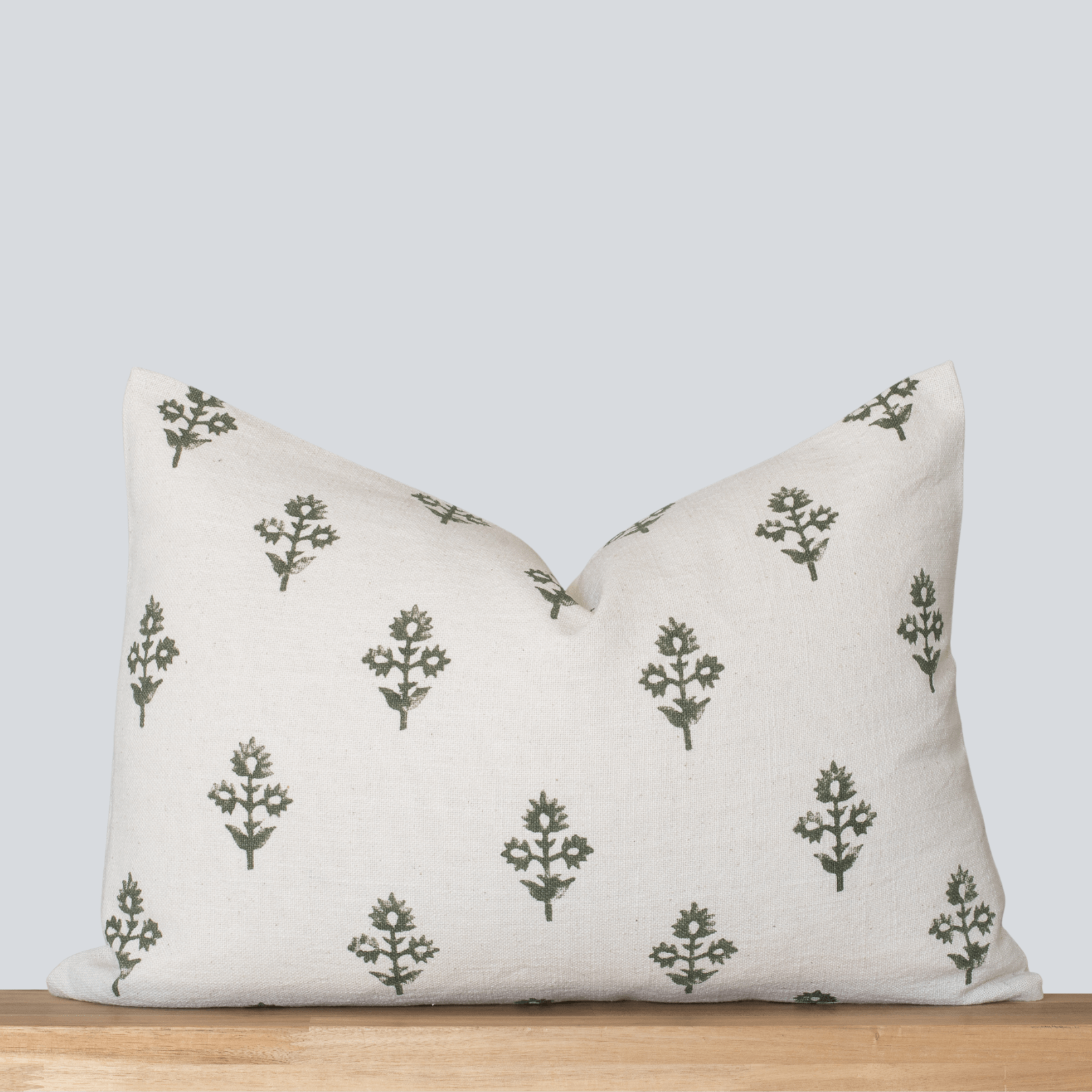 Green Pillow Combination Set, Beige Stripe Pillow, Block Print