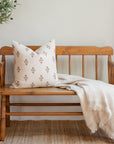 Mia Floral Block Printed Pillow Cover | Brown